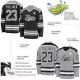 Custom Black Gray-White Reversible Double Side Hockey Jersey