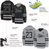 Custom Black-Gray Reversible Double Side Hockey Jersey