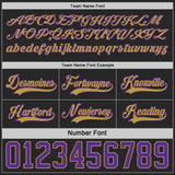 Custom Black Purple-Old Gold Reversible Double Side Hockey Jersey