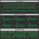 Custom Black Kelly Green-Old Gold Reversible Double Side Hockey Jersey