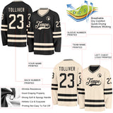 Custom Black-Cream Reversible Double Side Hockey Jersey