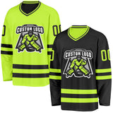 Custom Black-Neon Green Reversible Double Side Hockey Jersey
