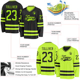 Custom Black-Neon Green Reversible Double Side Hockey Jersey