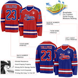 Custom Red Royal-White Reversible Double Side Hockey Jersey