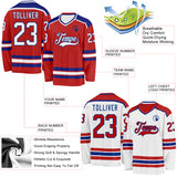 Custom Red White-Royal Reversible Double Side Hockey Jersey