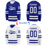 Custom Royal-White Reversible Double Side Hockey Jersey