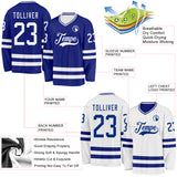 Custom Royal-White Reversible Double Side Hockey Jersey