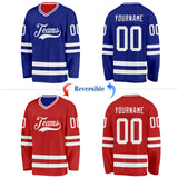 Custom Royal Red Reversible Double Side Hockey Jersey