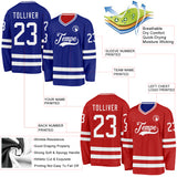 Custom Royal Red Reversible Double Side Hockey Jersey