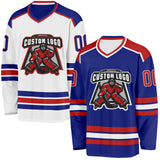 Custom Royal Red-White Reversible Double Side Hockey Jersey