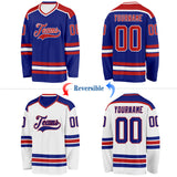 Custom Royal Red-White Reversible Double Side Hockey Jersey