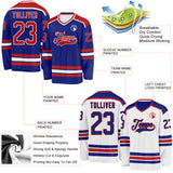 Custom Royal Red-White Reversible Double Side Hockey Jersey
