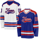 Custom Royal Red-White Reversible Double Side Hockey Jersey