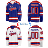 Custom Royal Red-White Reversible Double Side Hockey Jersey