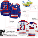 Custom Royal Red-White Reversible Double Side Hockey Jersey