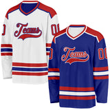 Custom Royal Red-White Reversible Double Side Hockey Jersey