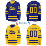 Custom Royal-Yellow Reversible Double Side Hockey Jersey