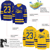Custom Royal-Yellow Reversible Double Side Hockey Jersey