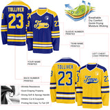 Custom Royal Yellow-White Reversible Double Side Hockey Jersey