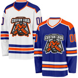 Custom Royal Orange-White Reversible Double Side Hockey Jersey