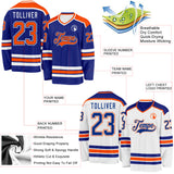 Custom Royal Orange-White Reversible Double Side Hockey Jersey