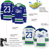 Custom Royal White-Grass Green Reversible Double Side Hockey Jersey