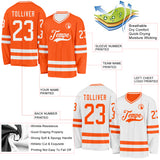 Custom Orange-White Reversible Double Side Hockey Jersey