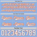 Custom Orange White-Light Blue Reversible Double Side Hockey Jersey