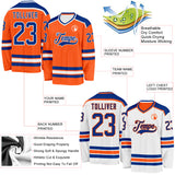 Custom Orange Royal-White Reversible Double Side Hockey Jersey