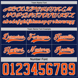 Custom Navy Orange-White Reversible Double Side Hockey Jersey