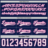 Custom Navy White-Pink Reversible Double Side Hockey Jersey