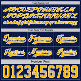 Custom Navy Gold-White Reversible Double Side Hockey Jersey