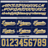 Custom Navy Old Gold-White Reversible Double Side Hockey Jersey