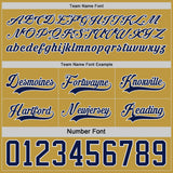 Custom Navy Old Gold-White Reversible Double Side Hockey Jersey