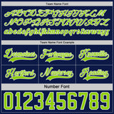 Custom Navy Neon Green-White Reversible Double Side Hockey Jersey