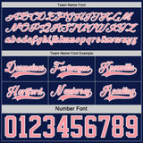 Custom Navy Medium Pink-White Reversible Double Side Hockey Jersey