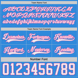 Custom Pink White-Powder Blue Reversible Double Side Hockey Jersey