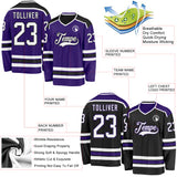 Custom Purple White-Black Reversible Double Side Hockey Jersey
