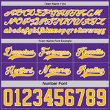 Custom Purple Gold-White Reversible Double Side Hockey Jersey