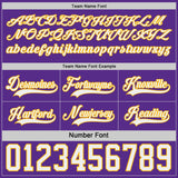 Custom Purple White-Gold Reversible Double Side Hockey Jersey