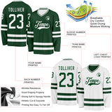 Custom Green-White Reversible Double Side Hockey Jersey