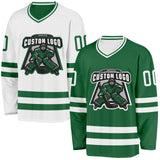 Custom Kelly Green-White Reversible Double Side Hockey Jersey