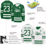 Custom Kelly Green-White Reversible Double Side Hockey Jersey