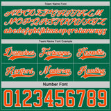 Custom Kelly Green Orange-White Reversible Double Side Hockey Jersey