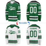 Custom Kelly Green White-Black Reversible Double Side Hockey Jersey