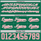 Custom Kelly Green Medium Pink-White Reversible Double Side Hockey Jersey