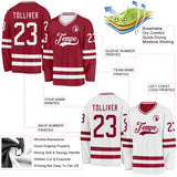 Custom Maroon-White Reversible Double Side Hockey Jersey