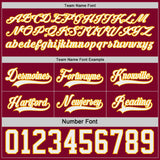 Custom Maroon White-Gold Reversible Double Side Hockey Jersey