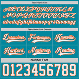 Custom Teal White-Orange Reversible Double Side Hockey Jersey