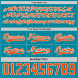 Custom Teal Orange-White Reversible Double Side Hockey Jersey